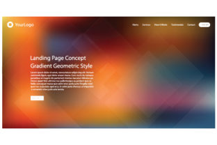 Website Template Design and Landing Page with Gradient Mesh Background